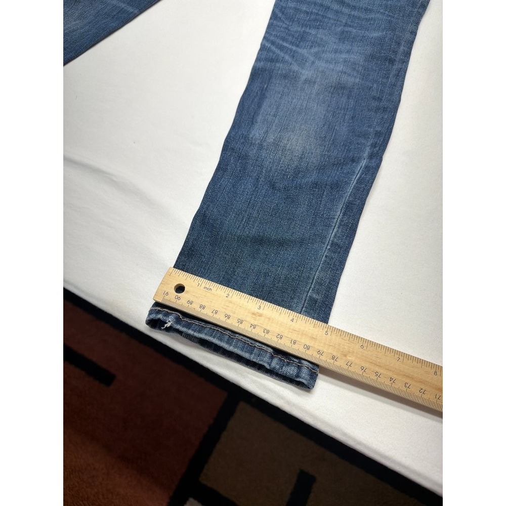 White House Black Market The Skinny Distressed Blue Jeans Size 4 - Picture 7 of 9